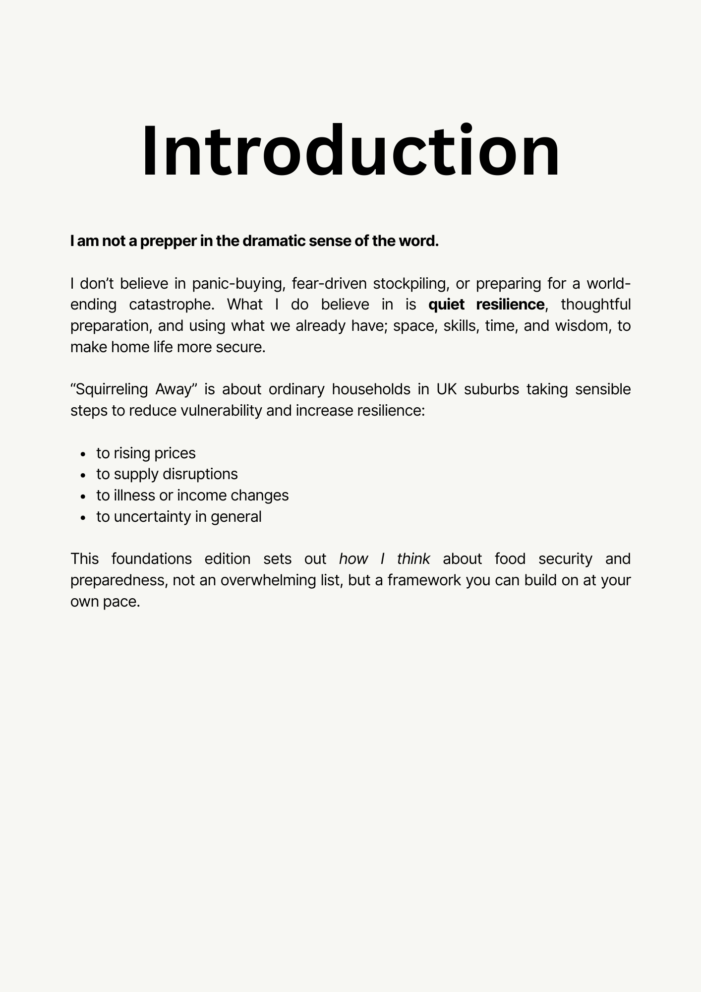 Squirreling Away Foundations: Natural, Sensible Prepping in the UK Suburbs